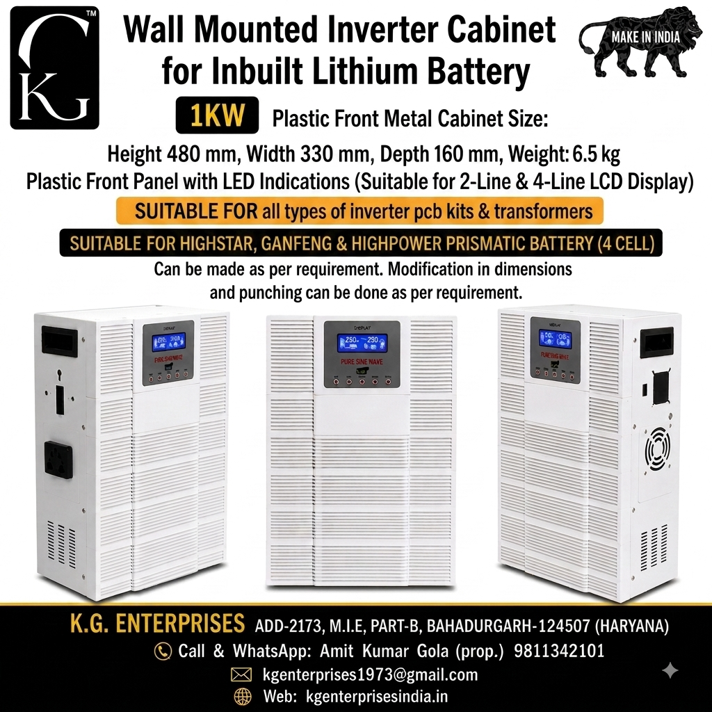 PLASTIC FRONT INVERTER CABINET-WALLMOUNT-1KW-WHITE