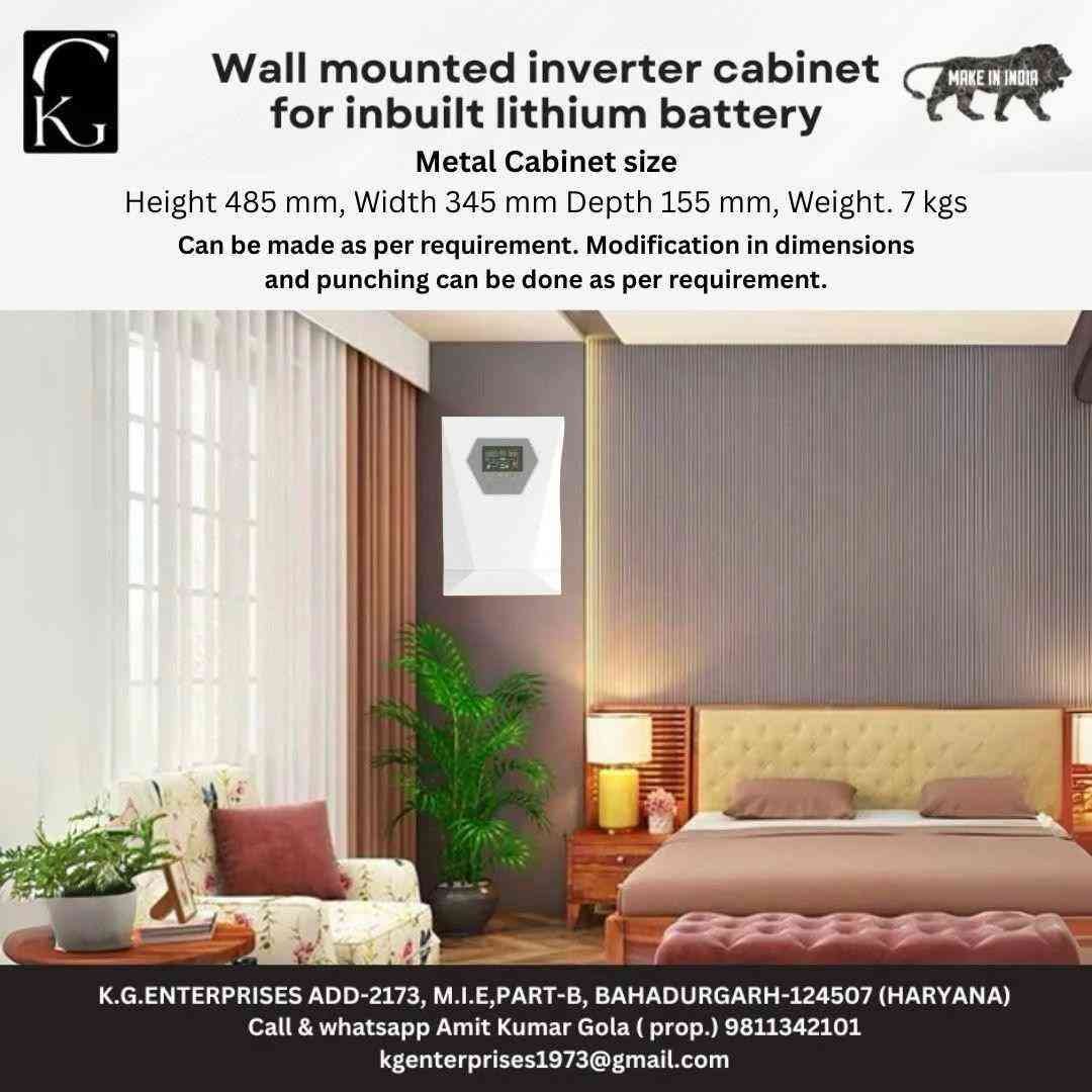 WALL-MOUNTED INVERTER CABINET (SOLAR) 12 VOLT 100 AH-1KW With an inbuilt lithium battery fittment (12 V 100 AH )