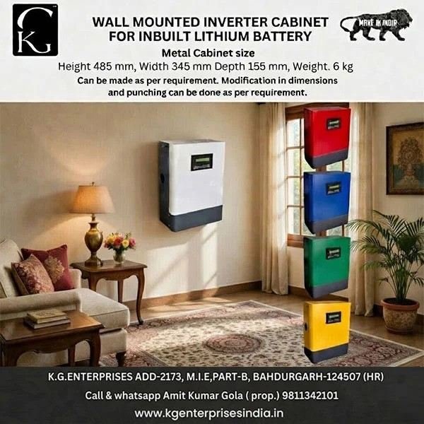 WALL-MOUNTED INVERTER CABINET (SOLAR) 12VOLT 100 AH-1KW